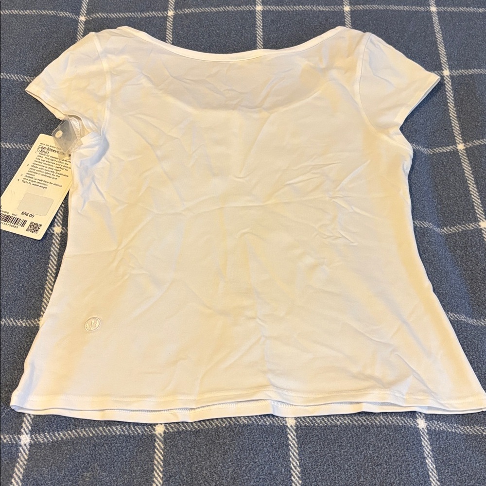 Lululemon Athletica White Cap-Sleeve Henley T-Shirt - Picture 4 of 4